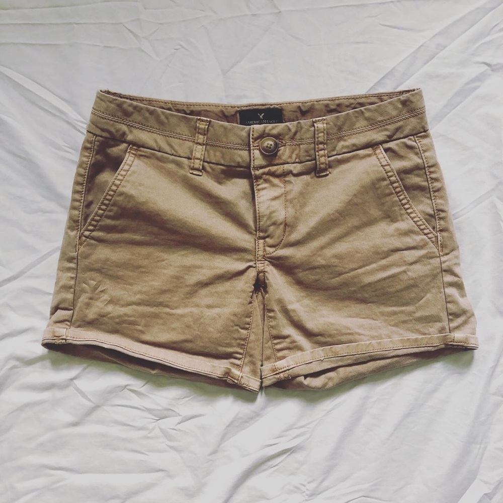 American Eagle stretch khaki shorts